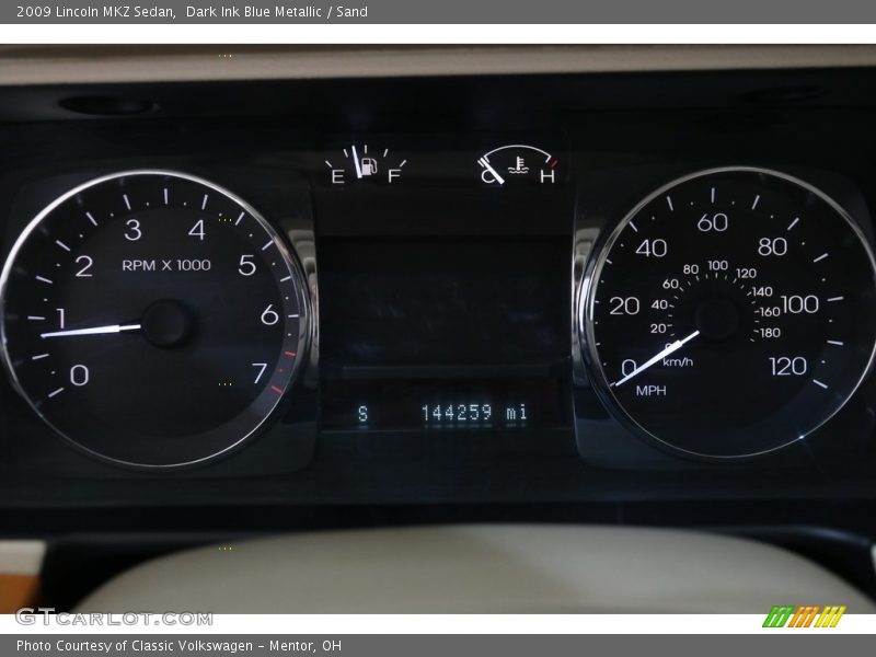 Dark Ink Blue Metallic / Sand 2009 Lincoln MKZ Sedan