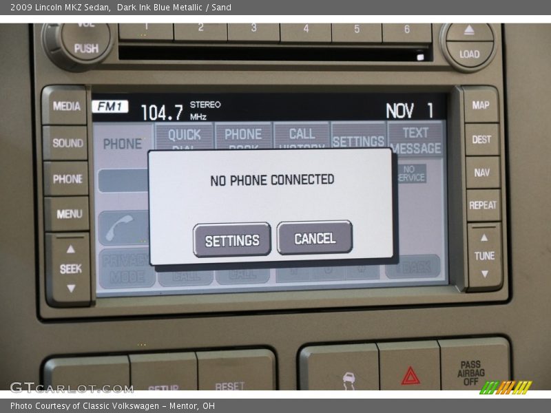 Dark Ink Blue Metallic / Sand 2009 Lincoln MKZ Sedan