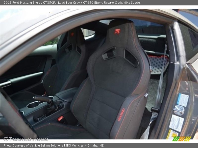 Lead Foot Gray / GT350 Ebony Recaro Cloth/Miko Suede 2018 Ford Mustang Shelby GT350R