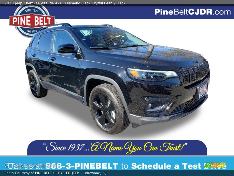 Diamond Black Crystal Pearl / Black 2020 Jeep Cherokee Altitude 4x4