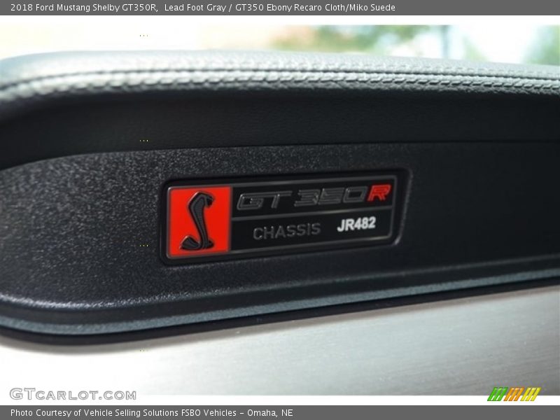 Lead Foot Gray / GT350 Ebony Recaro Cloth/Miko Suede 2018 Ford Mustang Shelby GT350R