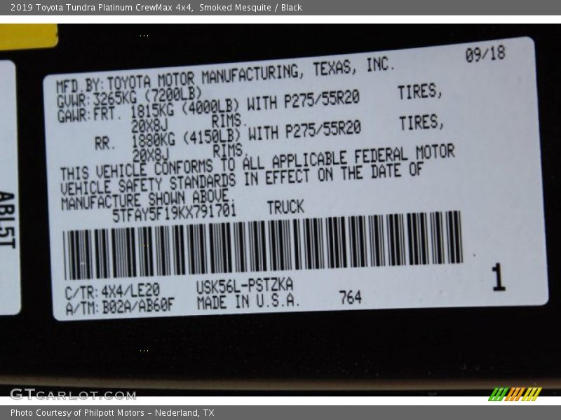 Smoked Mesquite / Black 2019 Toyota Tundra Platinum CrewMax 4x4