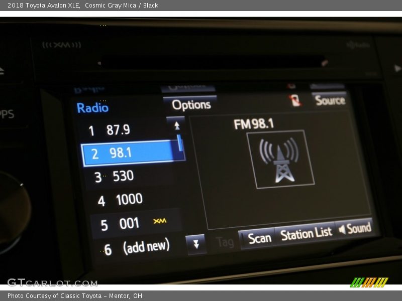 Cosmic Gray Mica / Black 2018 Toyota Avalon XLE