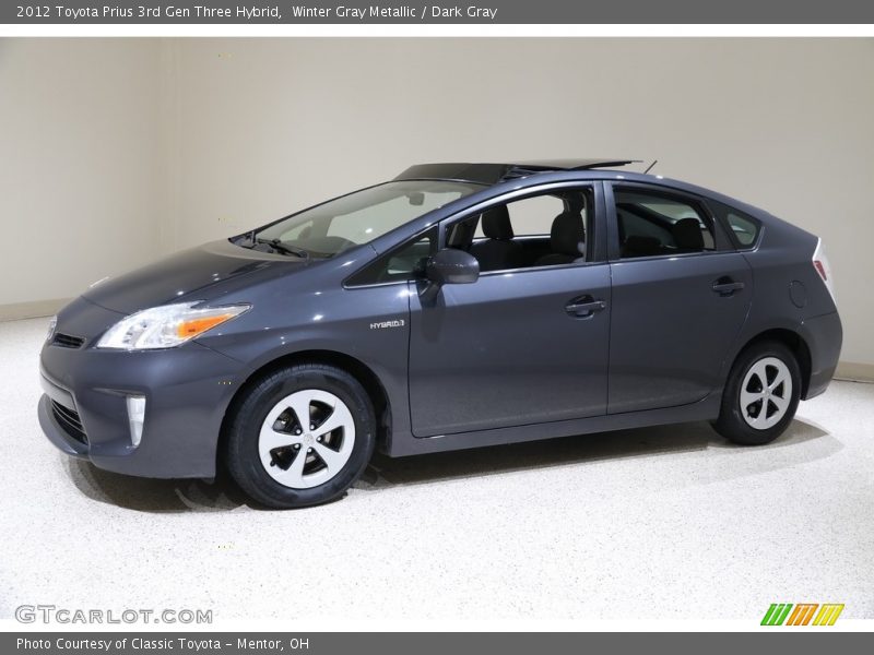 Winter Gray Metallic / Dark Gray 2012 Toyota Prius 3rd Gen Three Hybrid