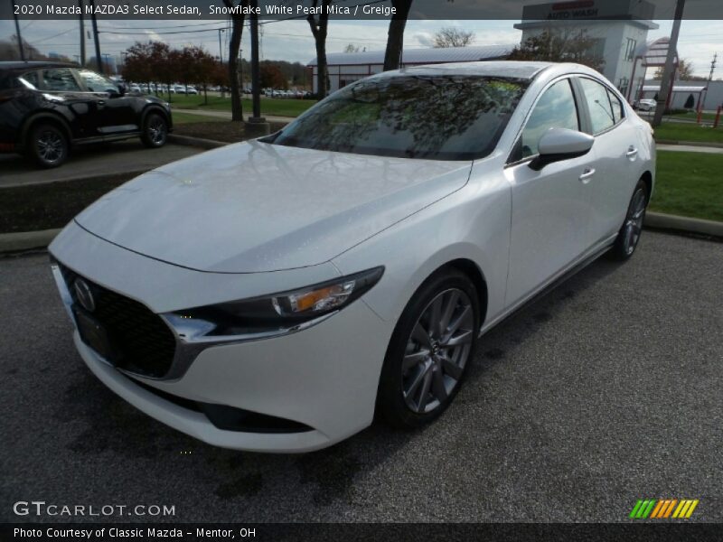 Snowflake White Pearl Mica / Greige 2020 Mazda MAZDA3 Select Sedan