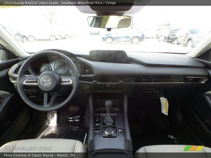 Snowflake White Pearl Mica / Greige 2020 Mazda MAZDA3 Select Sedan