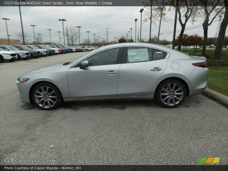 Sonic Silver Metallic / Greige 2020 Mazda MAZDA3 Select Sedan