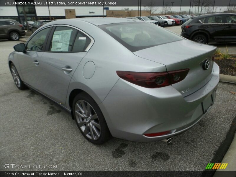 Sonic Silver Metallic / Greige 2020 Mazda MAZDA3 Select Sedan