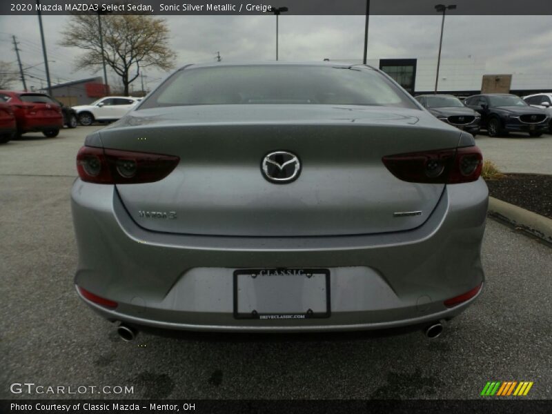 Sonic Silver Metallic / Greige 2020 Mazda MAZDA3 Select Sedan