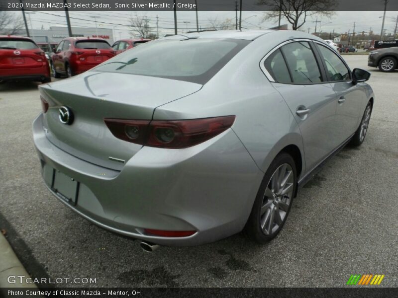 Sonic Silver Metallic / Greige 2020 Mazda MAZDA3 Select Sedan