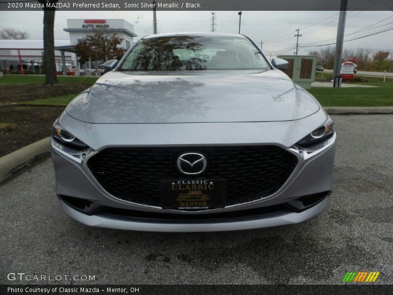 Sonic Silver Metallic / Black 2020 Mazda MAZDA3 Preferred Sedan