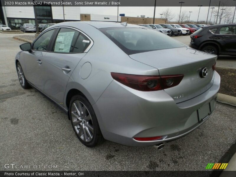 Sonic Silver Metallic / Black 2020 Mazda MAZDA3 Preferred Sedan
