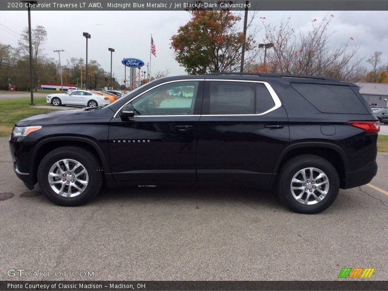 Midnight Blue Metallic / Jet Black/­Dark Galvanized 2020 Chevrolet Traverse LT AWD