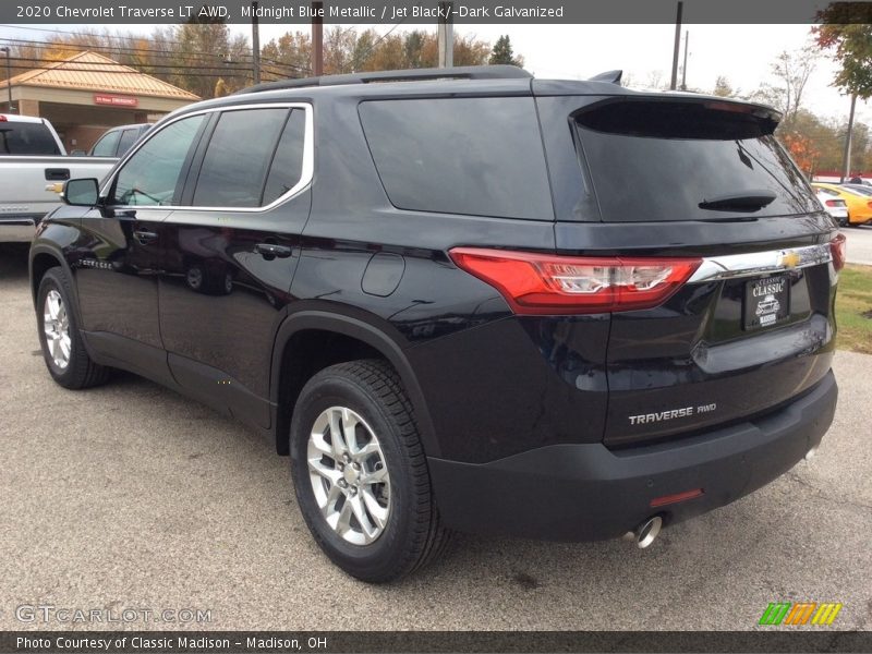 Midnight Blue Metallic / Jet Black/­Dark Galvanized 2020 Chevrolet Traverse LT AWD