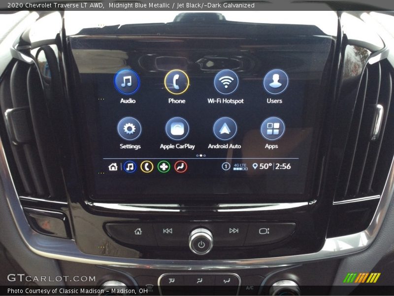 Midnight Blue Metallic / Jet Black/­Dark Galvanized 2020 Chevrolet Traverse LT AWD