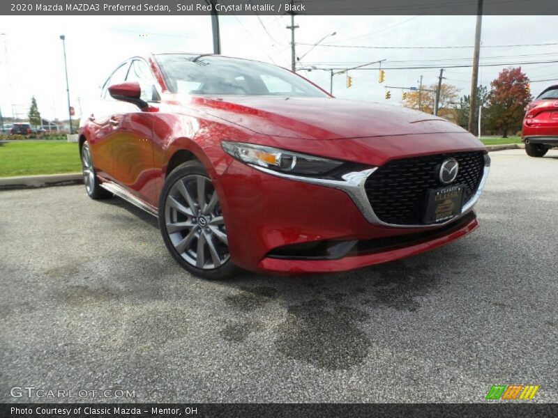 Soul Red Crystal Metallic / Black 2020 Mazda MAZDA3 Preferred Sedan