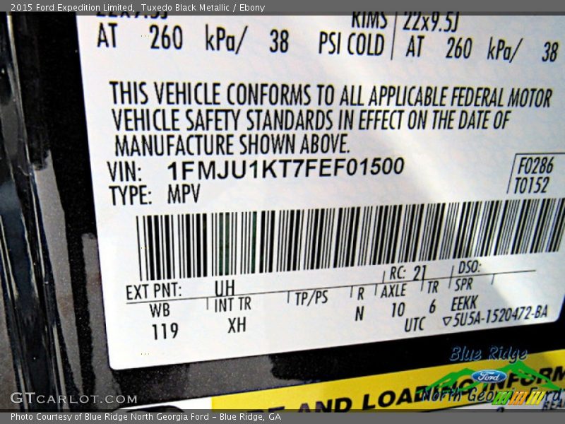 Tuxedo Black Metallic / Ebony 2015 Ford Expedition Limited