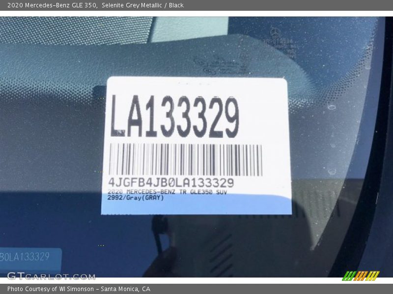 Selenite Grey Metallic / Black 2020 Mercedes-Benz GLE 350