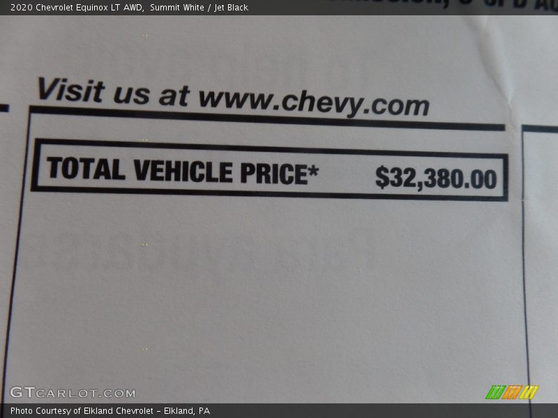 Summit White / Jet Black 2020 Chevrolet Equinox LT AWD