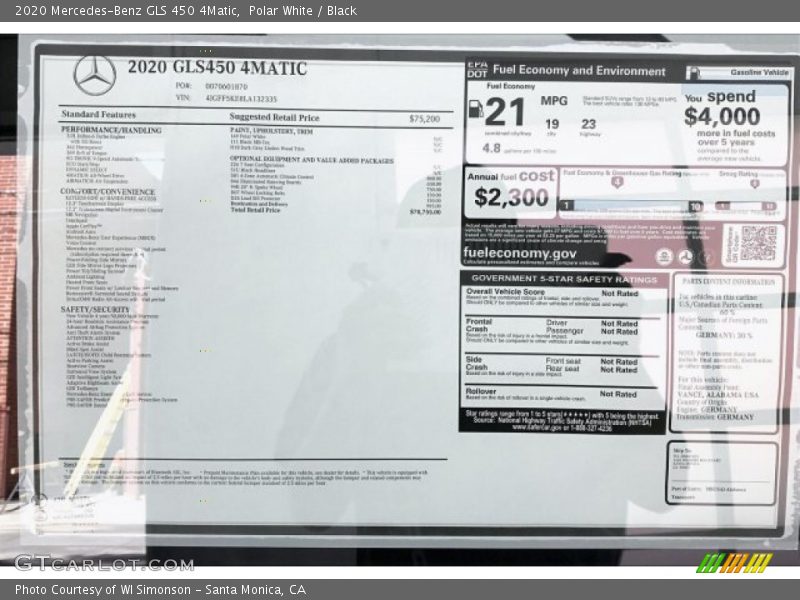 Polar White / Black 2020 Mercedes-Benz GLS 450 4Matic