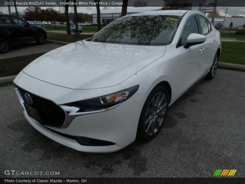 Snowflake White Pearl Mica / Greige 2020 Mazda MAZDA3 Sedan