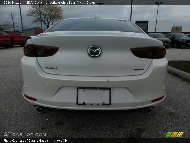 Snowflake White Pearl Mica / Greige 2020 Mazda MAZDA3 Sedan