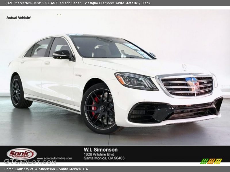 designo Diamond White Metallic / Black 2020 Mercedes-Benz S 63 AMG 4Matic Sedan