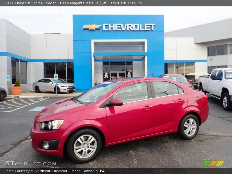 Deep Magenta Metallic / Jet Black/Dark Titanium 2014 Chevrolet Sonic LT Sedan