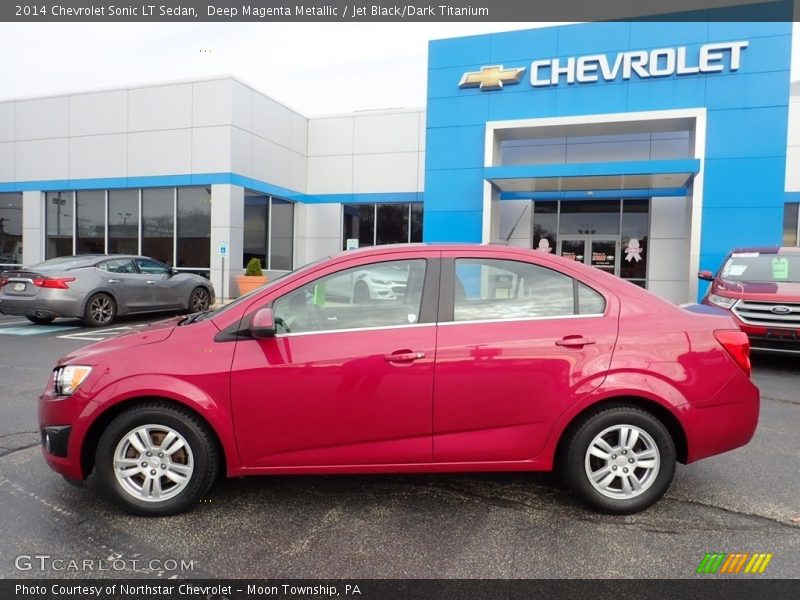 Deep Magenta Metallic / Jet Black/Dark Titanium 2014 Chevrolet Sonic LT Sedan