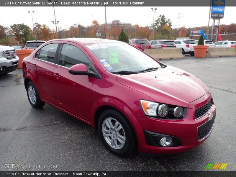 Deep Magenta Metallic / Jet Black/Dark Titanium 2014 Chevrolet Sonic LT Sedan