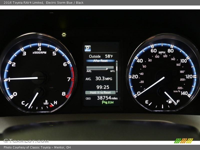 Electric Storm Blue / Black 2016 Toyota RAV4 Limited