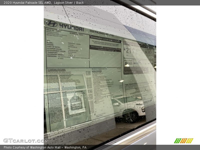 Lagoon Silver / Black 2020 Hyundai Palisade SEL AWD