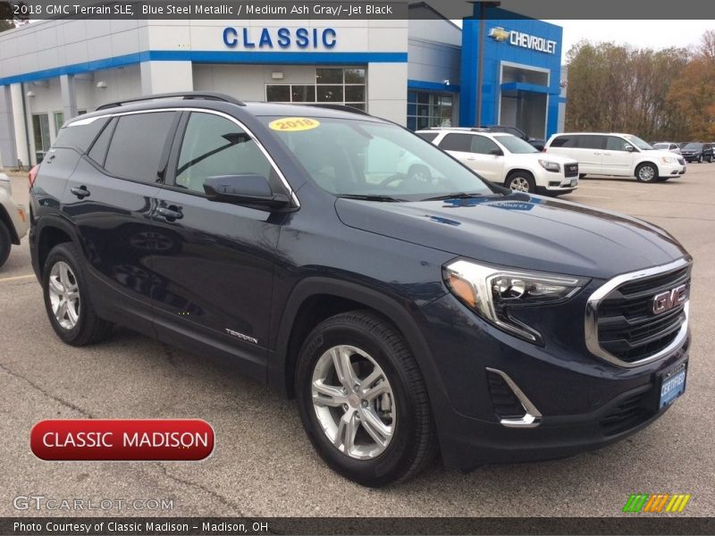 Blue Steel Metallic / Medium Ash Gray/­Jet Black 2018 GMC Terrain SLE