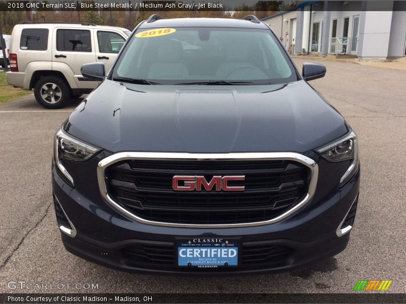 Blue Steel Metallic / Medium Ash Gray/­Jet Black 2018 GMC Terrain SLE