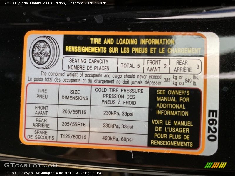 Phantom Black / Black 2020 Hyundai Elantra Value Edition