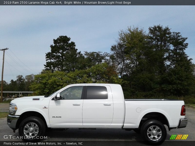 Bright White / Mountain Brown/Light Frost Beige 2019 Ram 2500 Laramie Mega Cab 4x4