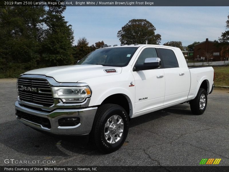 Bright White / Mountain Brown/Light Frost Beige 2019 Ram 2500 Laramie Mega Cab 4x4