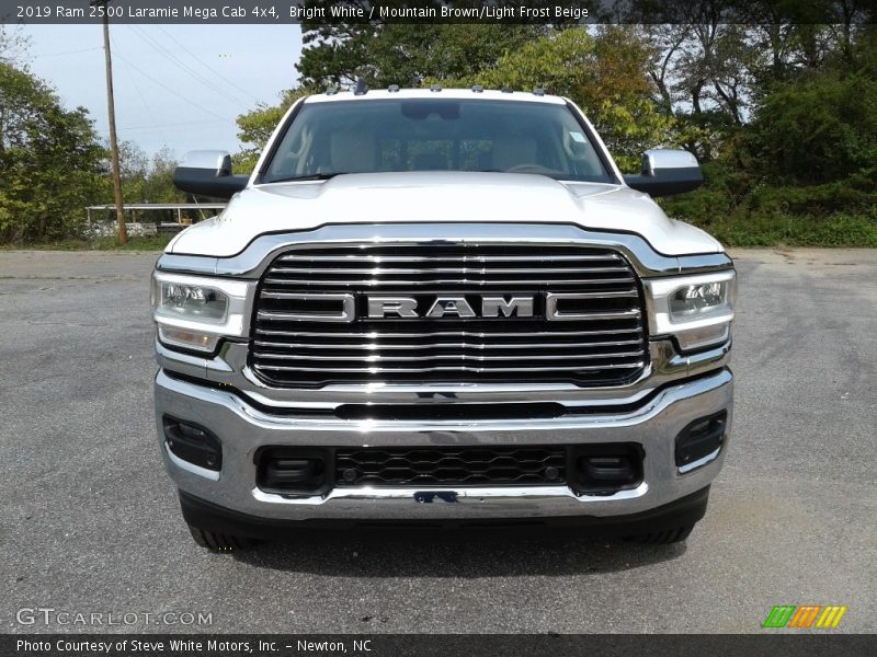 Bright White / Mountain Brown/Light Frost Beige 2019 Ram 2500 Laramie Mega Cab 4x4