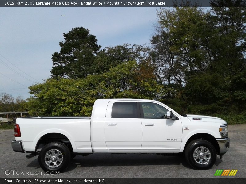 Bright White / Mountain Brown/Light Frost Beige 2019 Ram 2500 Laramie Mega Cab 4x4
