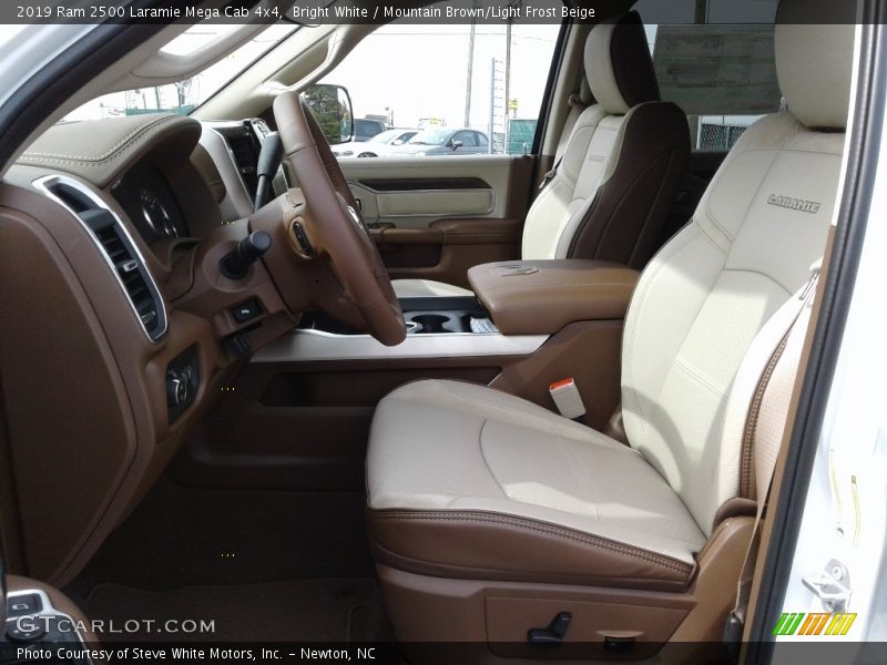 Bright White / Mountain Brown/Light Frost Beige 2019 Ram 2500 Laramie Mega Cab 4x4