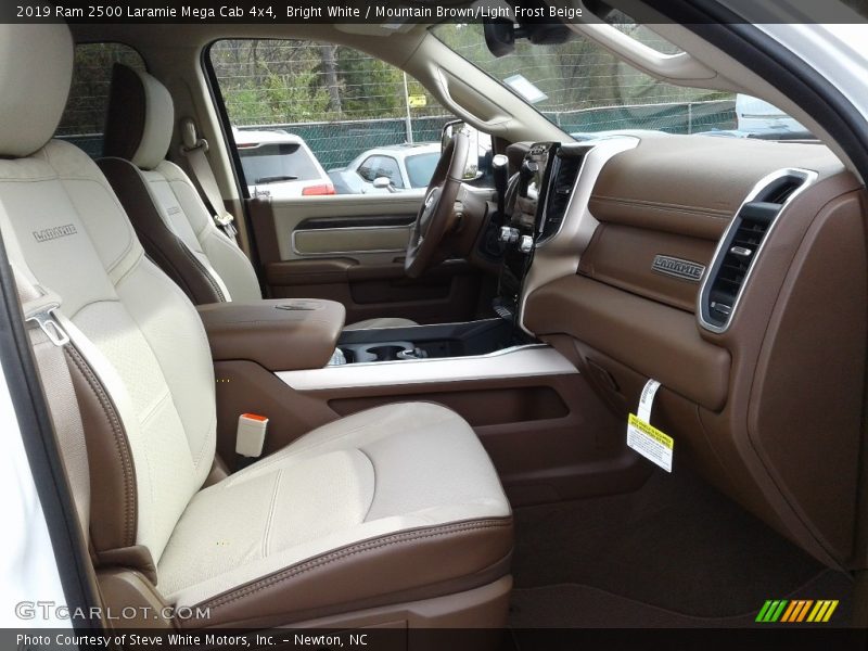 Bright White / Mountain Brown/Light Frost Beige 2019 Ram 2500 Laramie Mega Cab 4x4