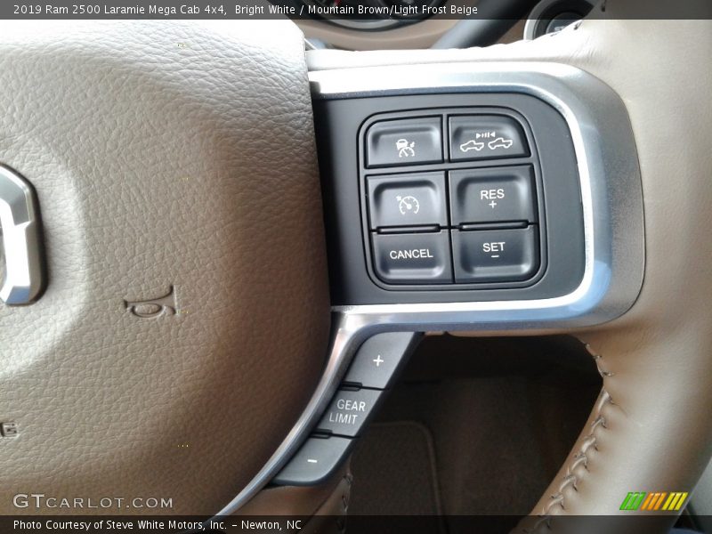Bright White / Mountain Brown/Light Frost Beige 2019 Ram 2500 Laramie Mega Cab 4x4