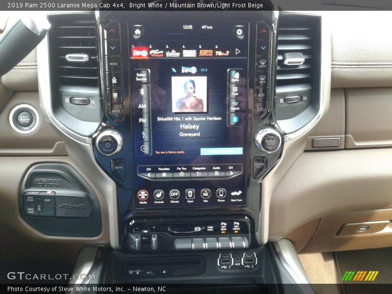 Bright White / Mountain Brown/Light Frost Beige 2019 Ram 2500 Laramie Mega Cab 4x4