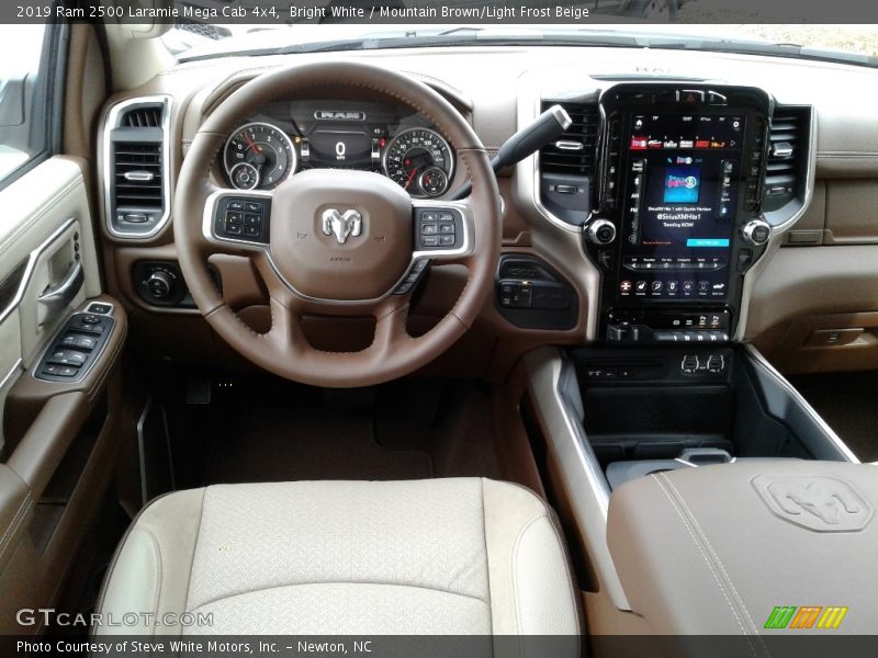 Bright White / Mountain Brown/Light Frost Beige 2019 Ram 2500 Laramie Mega Cab 4x4