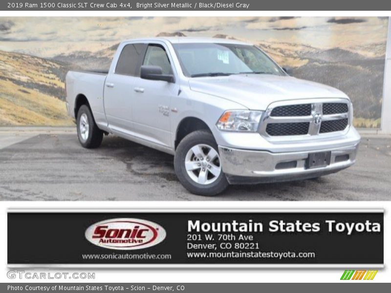 Bright Silver Metallic / Black/Diesel Gray 2019 Ram 1500 Classic SLT Crew Cab 4x4