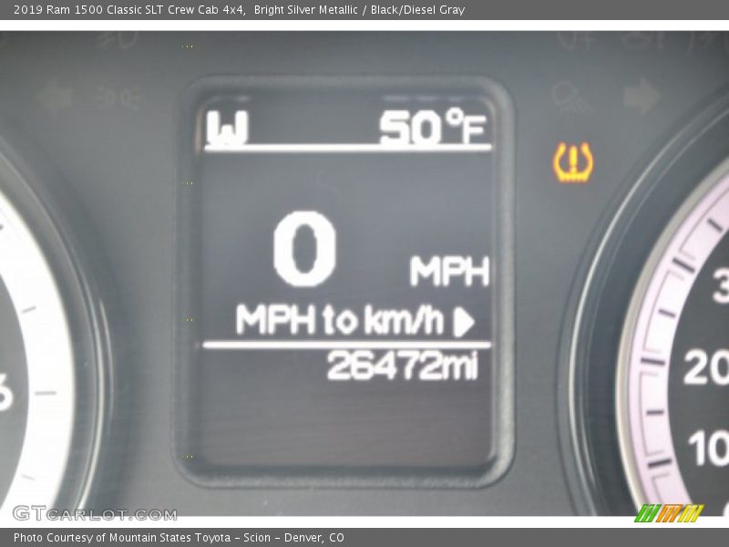 Bright Silver Metallic / Black/Diesel Gray 2019 Ram 1500 Classic SLT Crew Cab 4x4