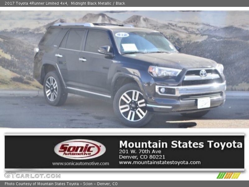 Midnight Black Metallic / Black 2017 Toyota 4Runner Limited 4x4