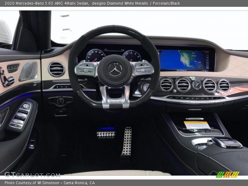 designo Diamond White Metallic / Porcelain/Black 2020 Mercedes-Benz S 63 AMG 4Matic Sedan