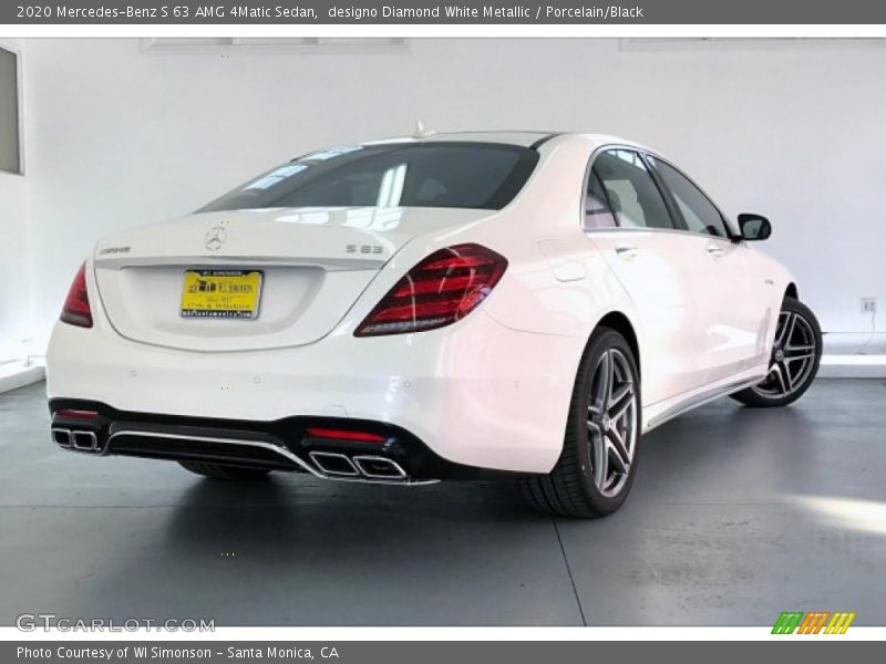 designo Diamond White Metallic / Porcelain/Black 2020 Mercedes-Benz S 63 AMG 4Matic Sedan