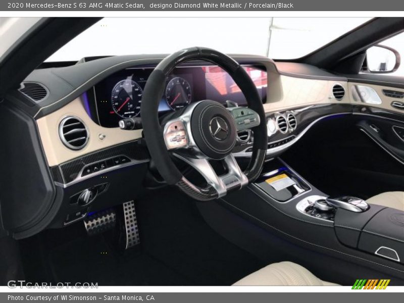designo Diamond White Metallic / Porcelain/Black 2020 Mercedes-Benz S 63 AMG 4Matic Sedan
